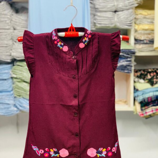 Premium embroidery Sleeveless frock